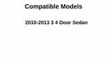 Driver Left Side Rear Door Window Door Glass Compatible with Mazda 3 4 Door Sedan 2010-2013 Models