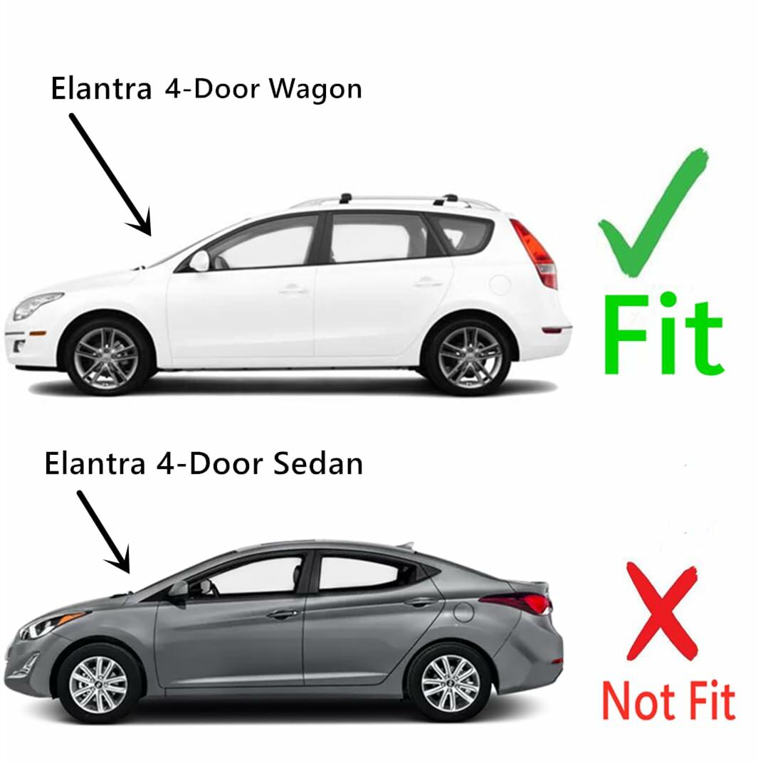 Driver Left Side Rear Door Window Door Glass Compatible with Hyundai Elantra 2009-2011 / Elantra Touring 2012 4 Door Wagon Models