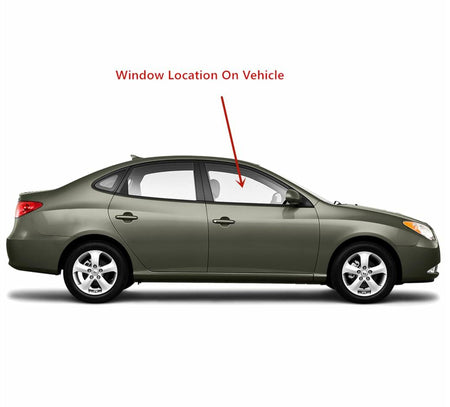 Passenger Right Side Front Door Window Door Glass Compatible with Hyundai Elantra 4 Door Sedan 2007-2010 Models