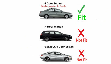 Passenger Right Side Rear Door Window Door Glass Compatible with Volkswagen Passat 4 Door Sedan 2006-2011 Models