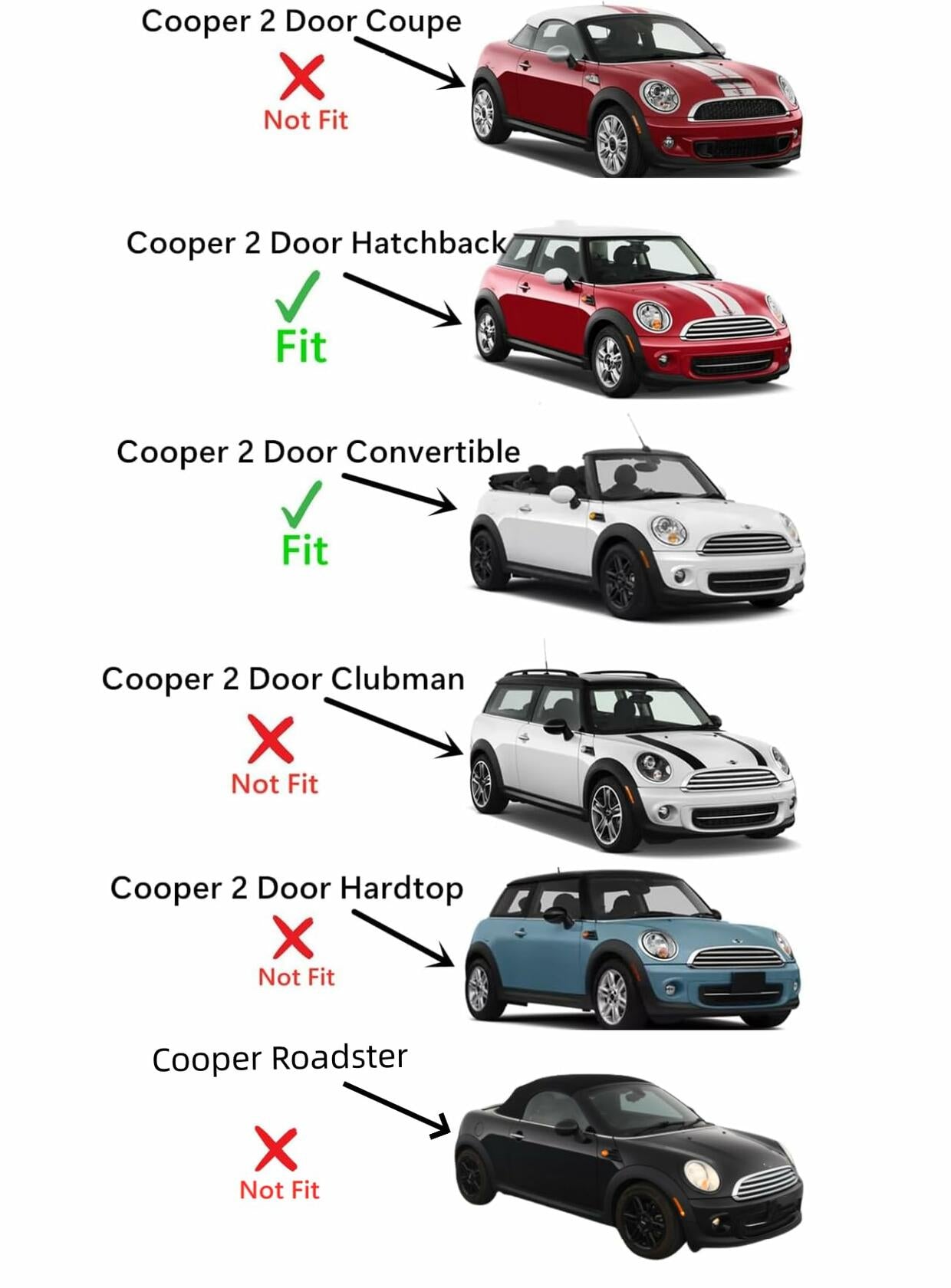 Passenger Right Side Door Window Door Glass Compatible with Mini Cooper 2 Door Hatchback 2007-2015 Models / 2 Door Convertible 2008-2015 Models