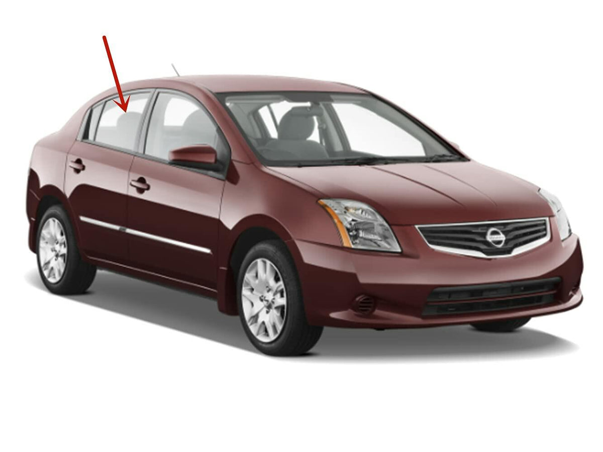 Passenger Right Side Rear Door Window Door Glass Compatible with Nissan Sentra 4 Door Sedan 2007-2012 Models