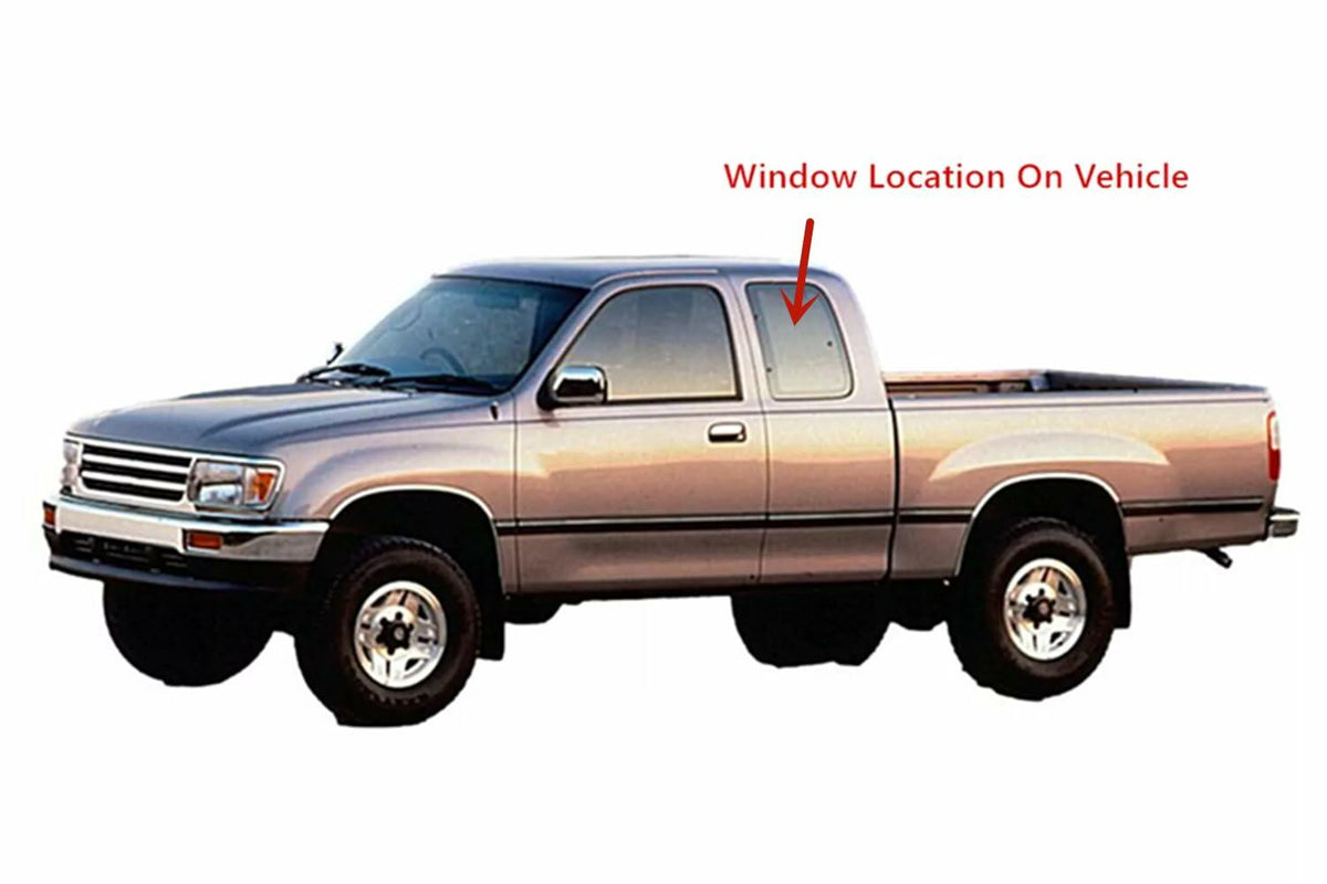 Driver Left Side Quarter Glass Quarter Window Movable Compatible with Toyota T100 Pickup 2 Door Extended Cab 1995-1998 Models