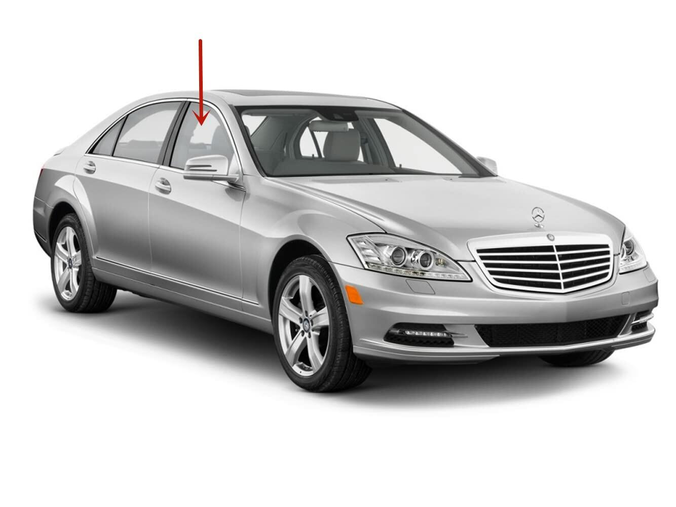 Tempered Passenger Right Side Front Door Window Door Glass Compatible with Mercedes Benz S350 S400 S550 S600 S63AMG S65AMG 2007-2013 Models