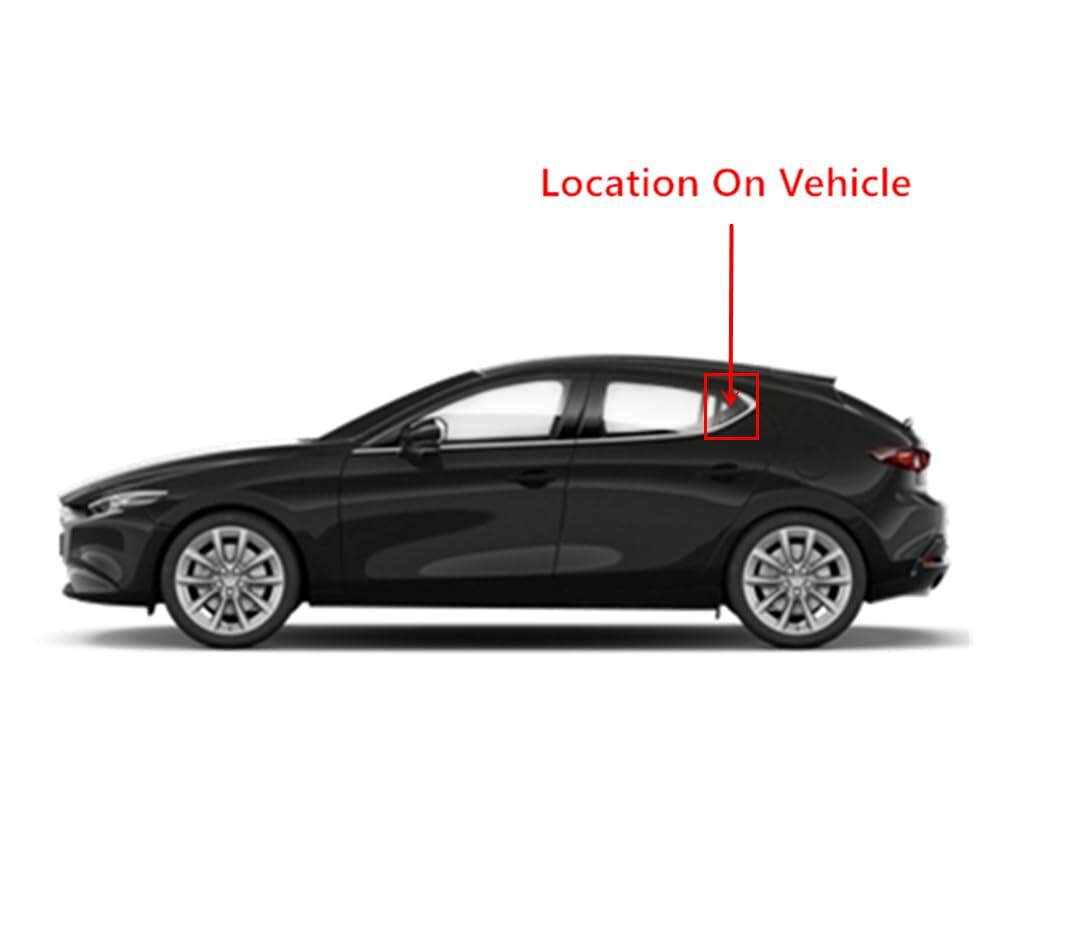 Driver Left Side Rear Vent Window Vent Glass Compatible with Mazda 3 4 Door Hatchback 2019-2026 Models