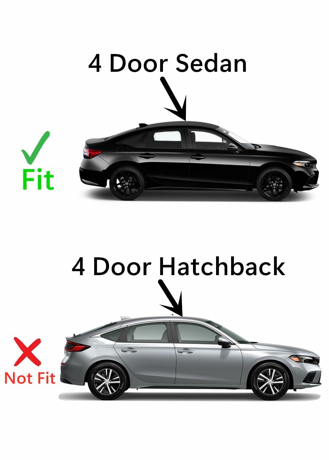 Passenger Right Side Rear Door Window Door Glass Compatible with Honda Civic 4 Door Sedan 2022-2026 Models