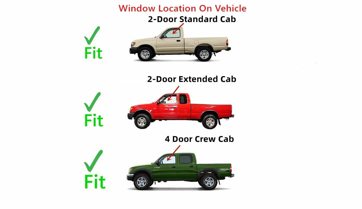 Driver Left Side Front Door Window Door Glass Compatible with Toyota Tacoma 1995-2004 Models