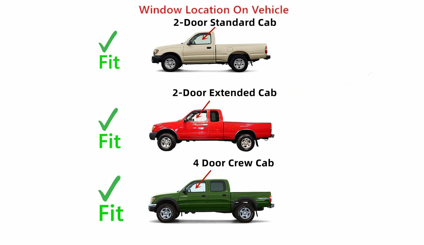 Driver Left Side Front Door Window Door Glass Compatible with Toyota Tacoma 1995-2004 Models