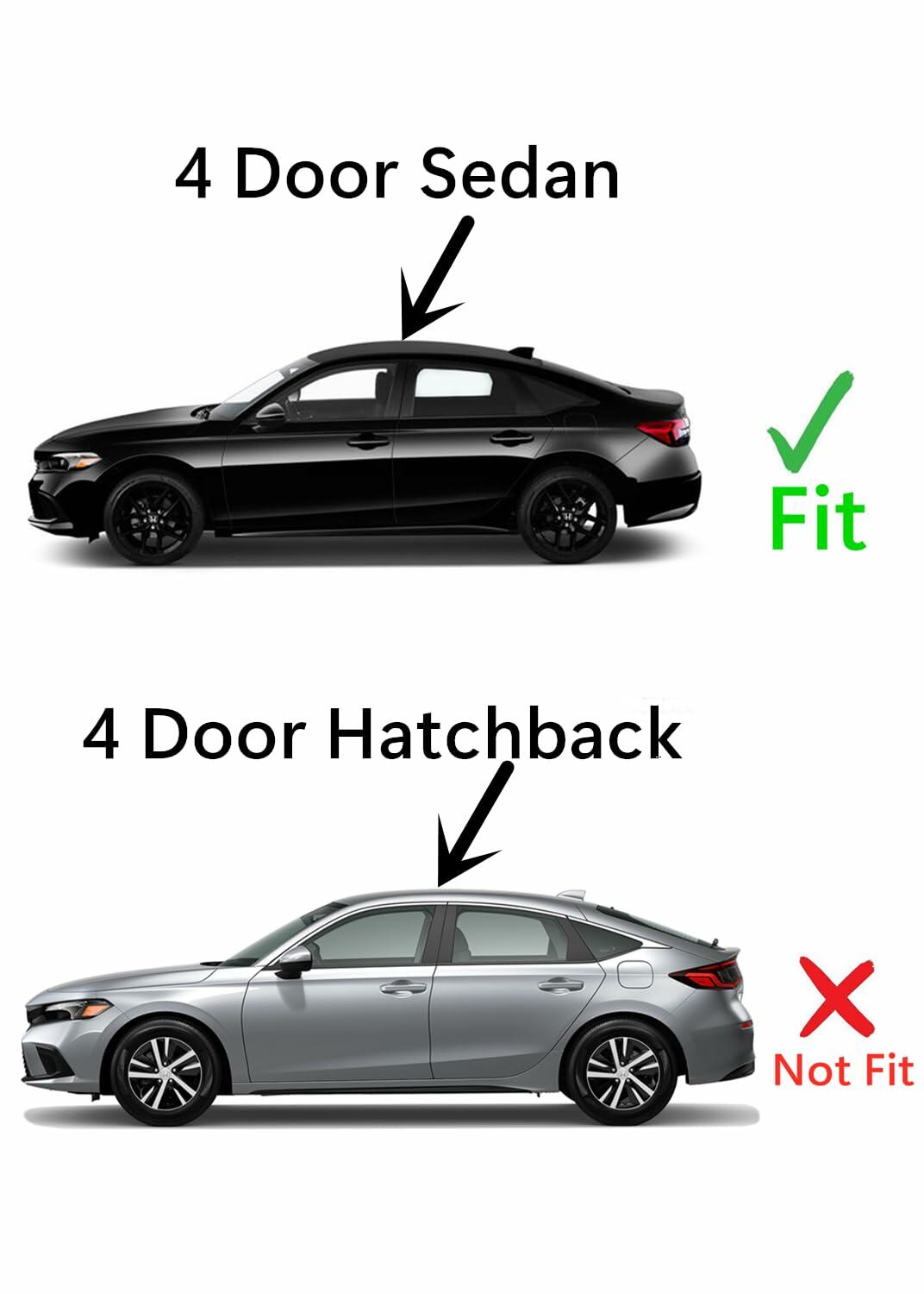 Driver Left Side Rear Door Window Door Glass Compatible with Honda Civic 4 Door Sedan 2022-2026 Models