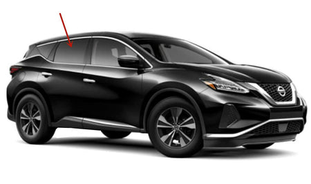 Passenger Right Side Rear Door Window Door Glass Compatible with Nissan Murano 2015-2024 Models