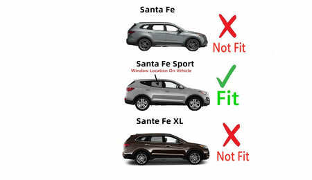 Passenger Right Side Rear Door Window Door Glass Compatible with Hyundai Santa Fe Sport 2013-2018 Models