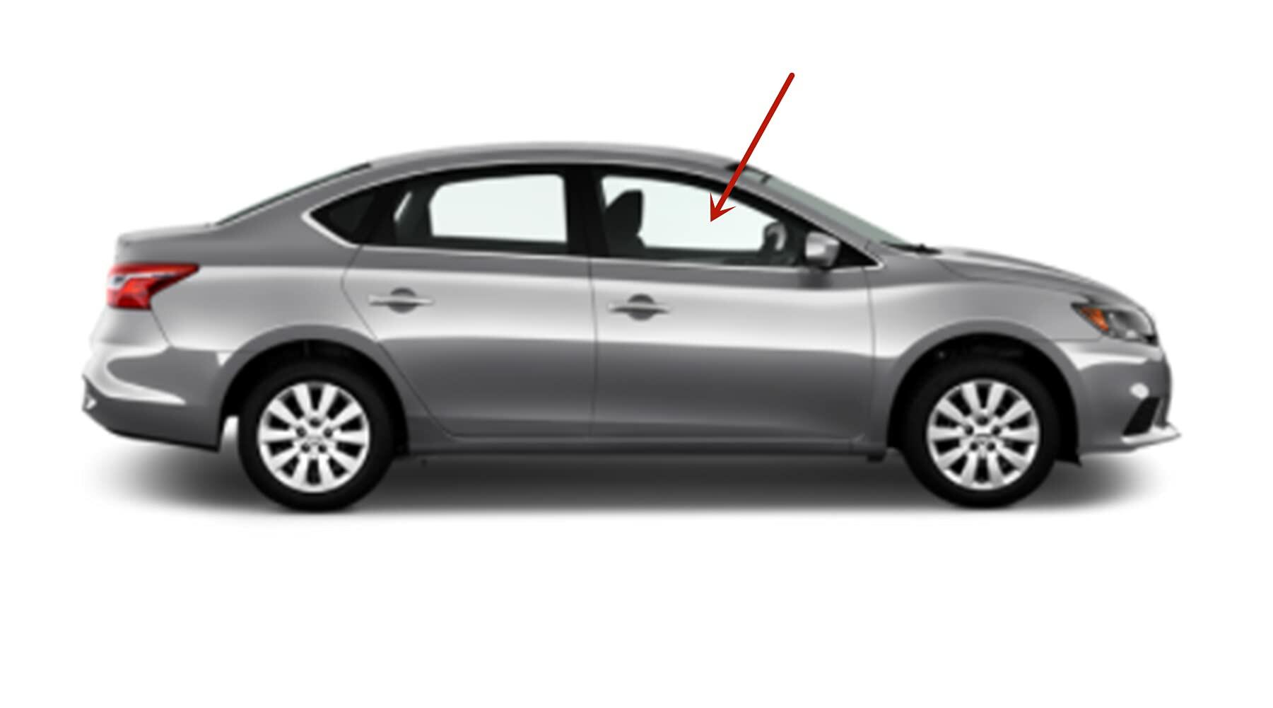 Passenger Right Side Front Door Window Door Glass Compatible with Nissan Sentra 4 Door Sedan 2013-2019 Models