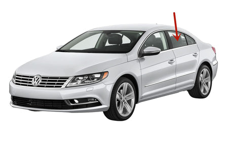 Driver Left Side Rear Door Window Door Glass Compatible with Volkswagen CC 2010-2017 / Passat CC 2009 Modes