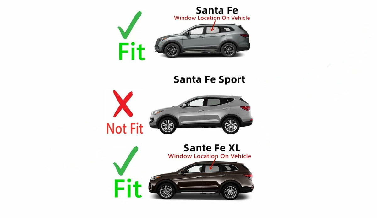 Driver Left Side Rear Door Window Door Glass Compatible with Hyundai Santa Fe 2013-2018 Models / Santa Fe XL 2019 Models