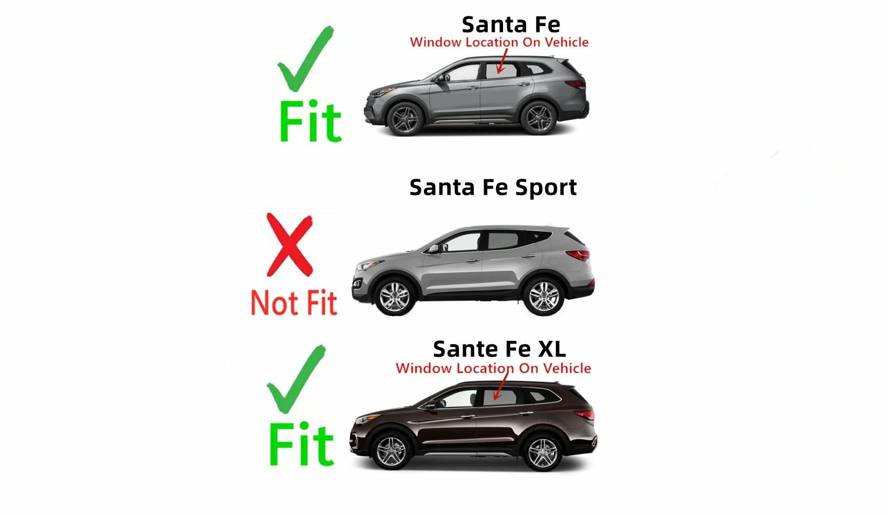Driver Left Side Rear Door Window Door Glass Compatible with Hyundai Santa Fe 2013-2018 Models / Santa Fe XL 2019 Models