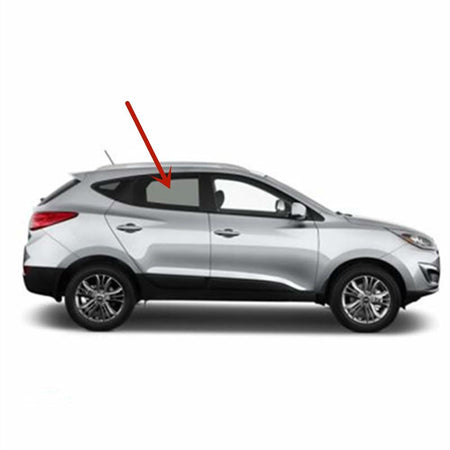 Passenger Right Side Rear Door Window Door Glass Compatible with Hyundai Tucson 2010-2015 Models