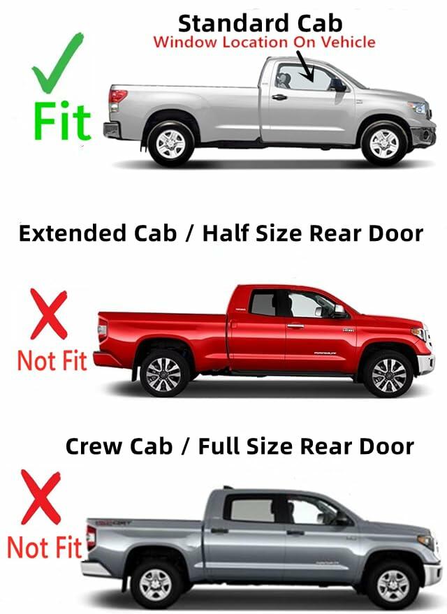 Passenger Right Side Door Window Door Glass Compatible with Toyota Tundra Pickup 2 Door Standard Cab 2007-2018 Models
