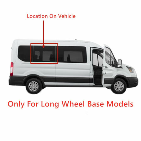 Tempered Passenger Right Side Quarter Window Quarter Glass Compatible with Ford Transit Long Wheel Base Mid-Roof & High-Roof Van 2015-2026 Models (Not For Low-Roof)