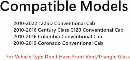 Tempered Passenger Right Side Door Window Door Glass Compatible with Freightliner 122SD 2010-2022 / Century Class C120 Columbia 2010-2016 / Coronado 2010-2019 W.O Vent Models