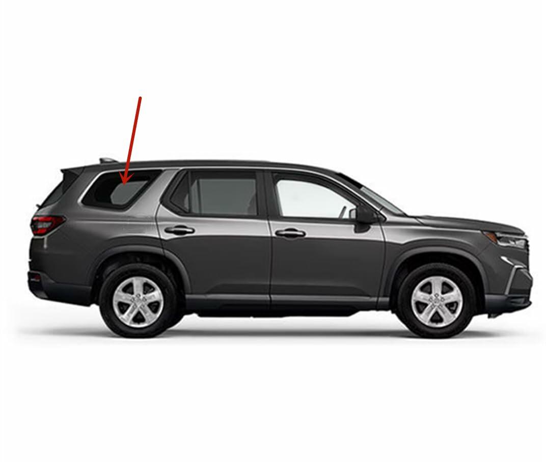 Tempered Factory Privacy Tinted Passenger Right Side Quarter Window Quarter Glass Compatible with Honda Pilot 2023-2025 Models