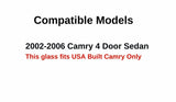 U.S.A Built Style Passenger Right Side Front Door Window Door Glass Compatible with Toyota Camry 2002-2006 Models