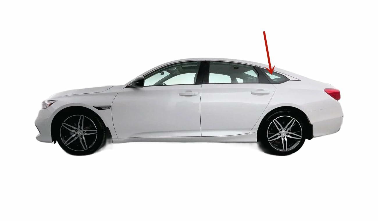 Tempered Driver Left Side Rear Quarter Window Quarter Glass Compatible with Honda Accord 2018-2022 Models