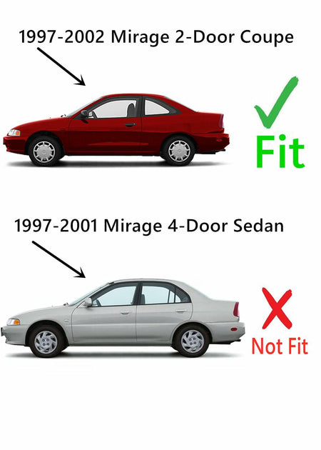 Driver Left Side Door Window Door Glass Compatible with Mitsubishi Mirage 2 Door Coupe 1997-2002 Models