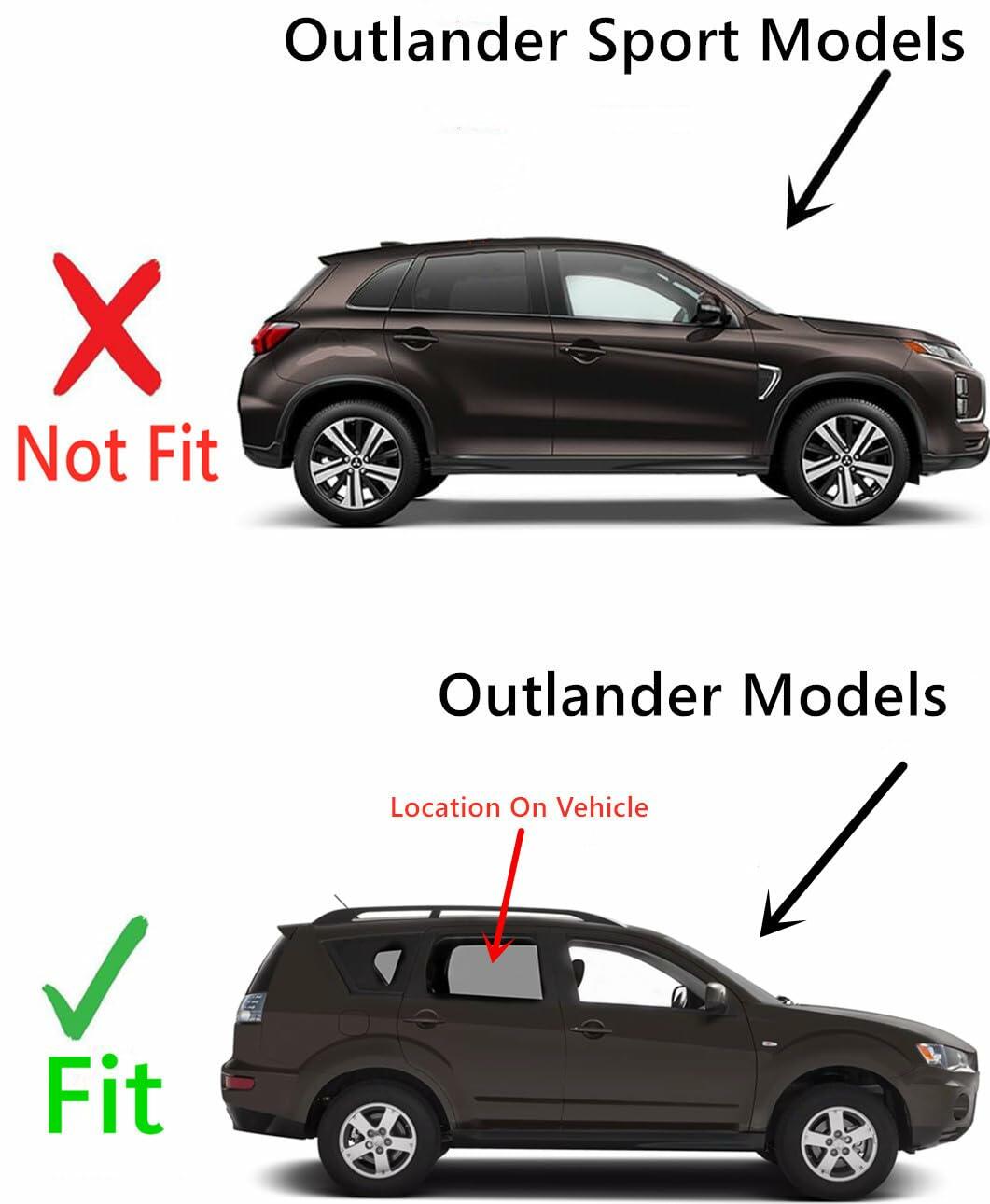 Passenger Right Side Rear Door Window Door Glass Compatible with Mitsubishi Outlander 2007-2013 Models
