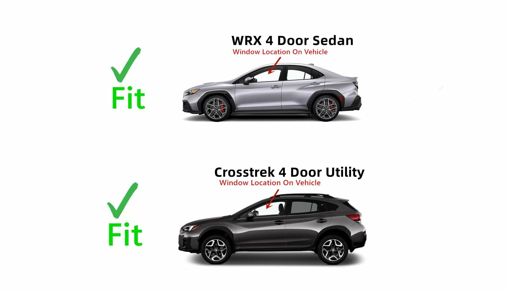 Driver Left Side Front Door Window Door Glass Compatible with Subaru Crosstrek 2018-2023/ Subaru WRX 2022-2025 Models