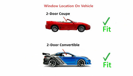 Passenger Right Side Door Window Door Glass Compatible with Mitsubishi Eclipse 1995-1999 / Eagle Talon 1995-1998 Models