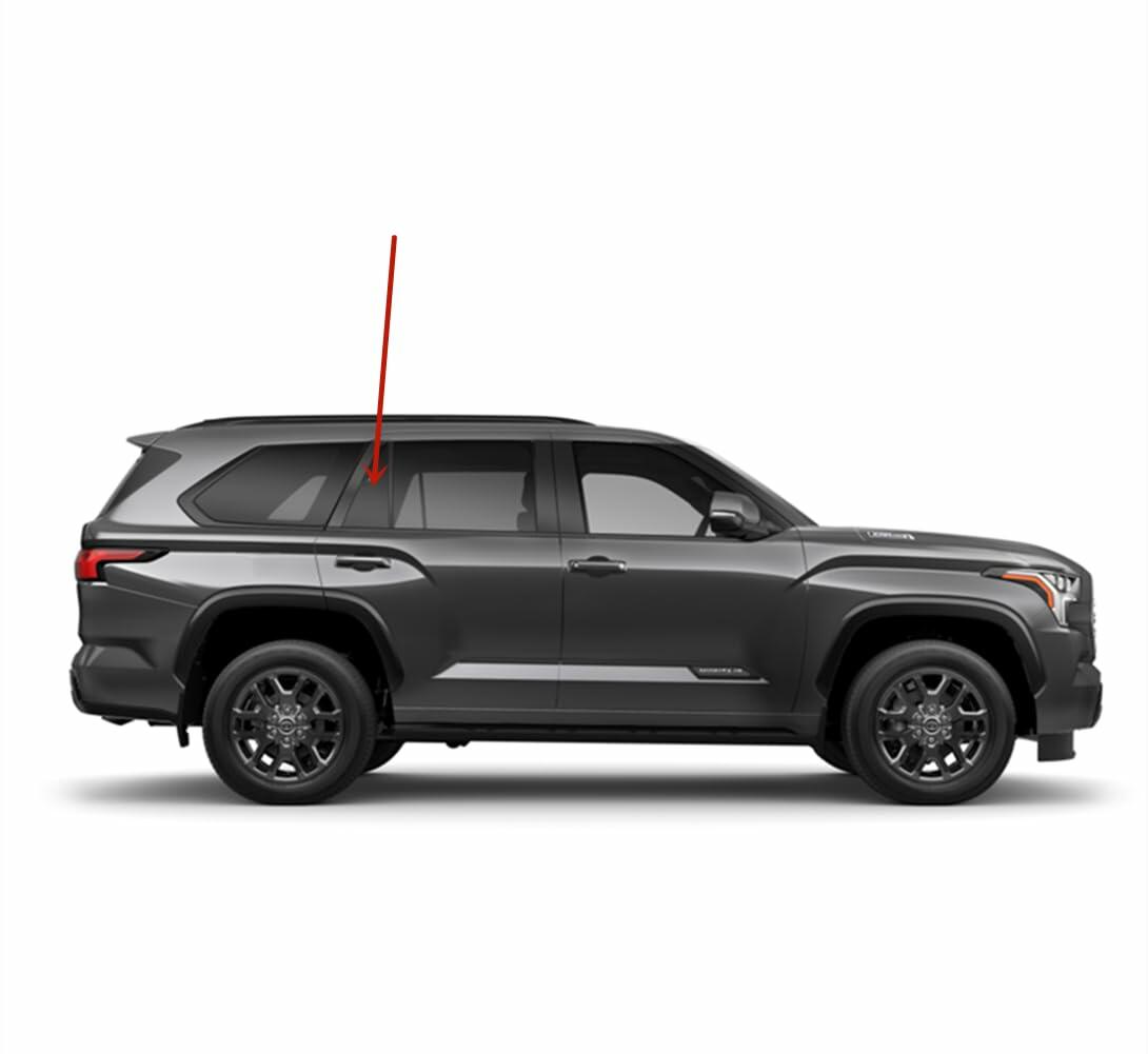 Factory Privacy Tinted Glass Only Passenger Right Side Rear Vent Glass Vent Window Glass Compatible with Toyota Sequoia 2023-2025 Models