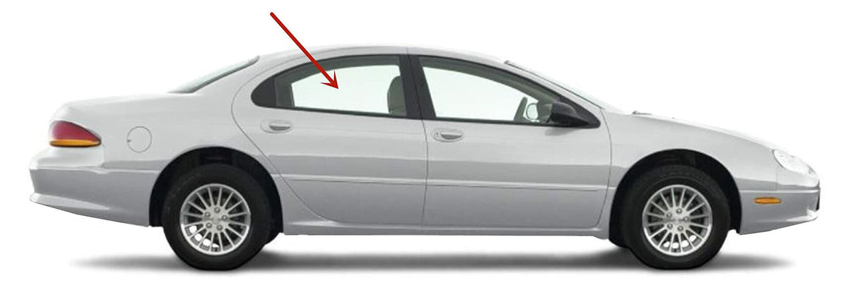 Passenger Right Side Rear Door Window Door Glass Compatible with Chrysler Concorde 4 Door Sedan 1993-1996 Models
