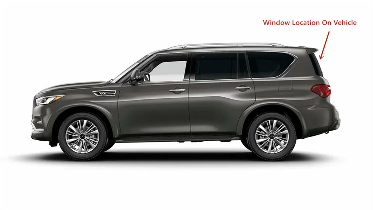 Heated With Rearview CAM Attachment Rear TailGate LiftGate Back Window Back Glass Compatible with Infiniti QX80 2020-2024 Models