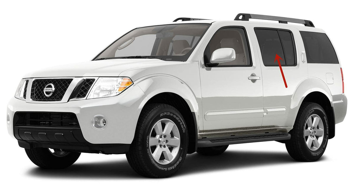 Driver Left Side Rear Door Window Door Glass Compatible with Nissan Pathfinder 2005-2012 Models