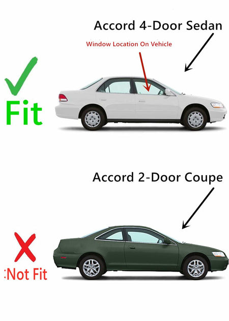 Passenger Right Side Front Door Window Door Glass Compatible with Honda Accord 4 Door Sedan 1998-2002 Models
