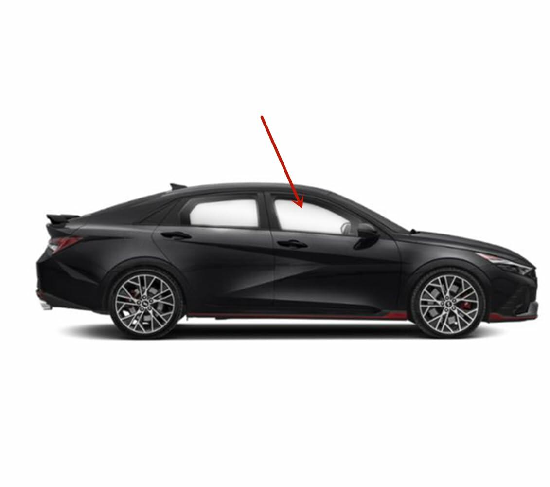 Passenger Right Side Front Door Window Door Glass Compatible with Hyundai Elantra / Elantra N 2021-2026 Models