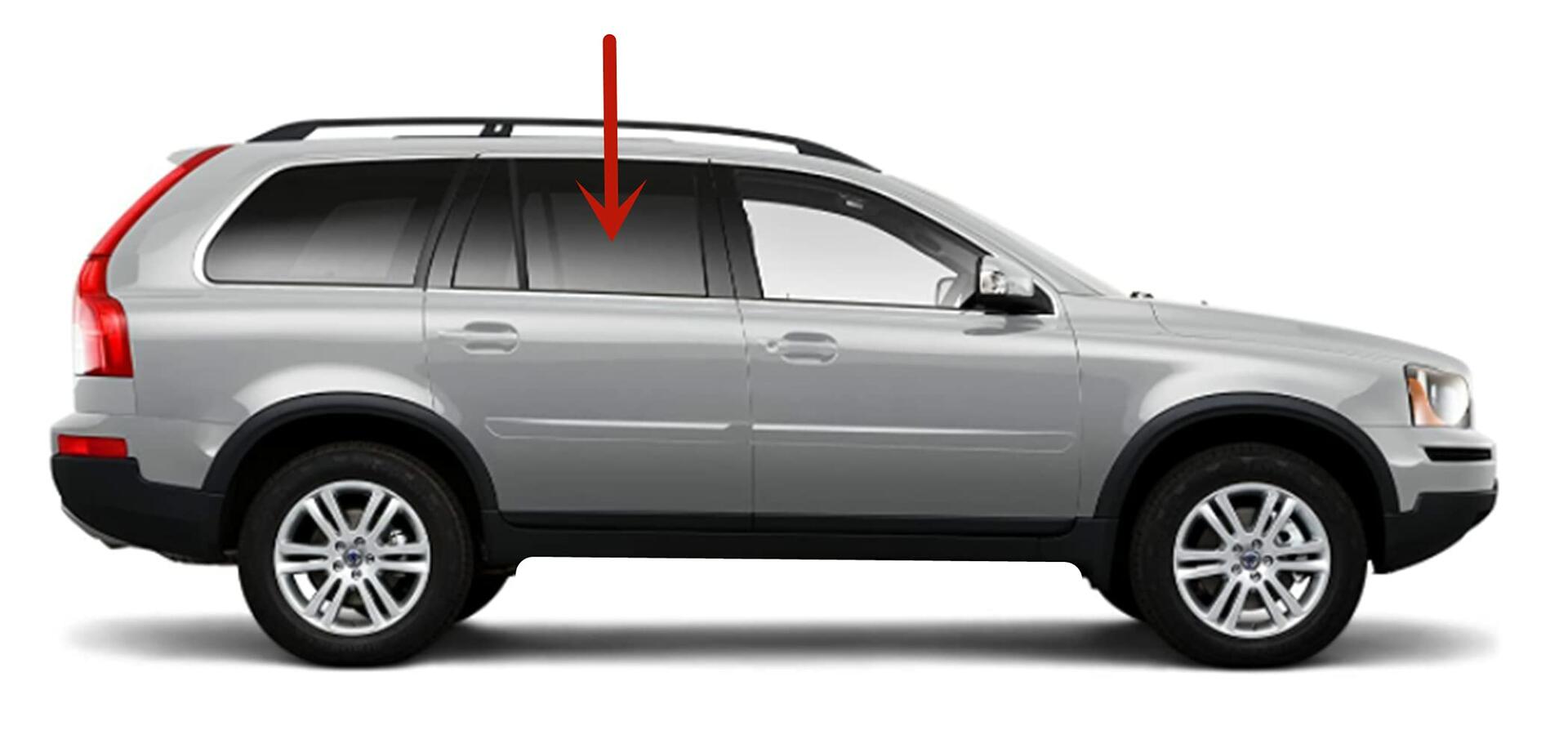 Passenger Right (R.H) Side Rear Door Window Door Glass Compatible with Volvo XC90 2003-2014 Models