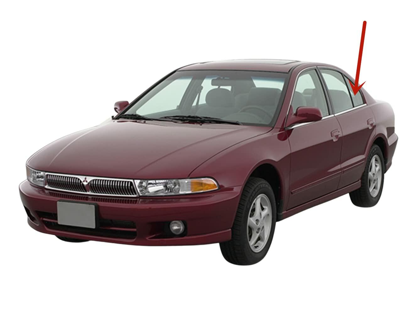 Driver Left Side Rear Vent Window Vent Glass Compatible with Mitsubishi Galant 4 Door Sedan 1999-2003 Models