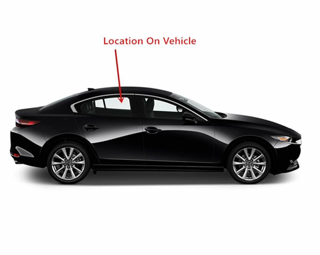Passenger Right Side Rear Door Window Door Glass Compatible with Mazda 3 4-Door Sedan 2019-2026 Models