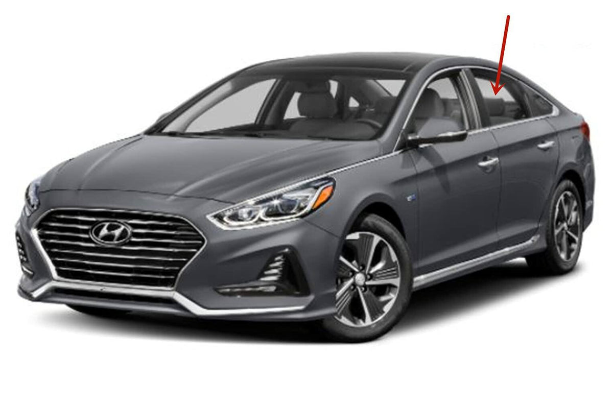 Driver Left Side Rear Door Window Door Glass Compatible with Hyundai Sonata Plug-in / Sonata Hybrid 2016-2019 Models