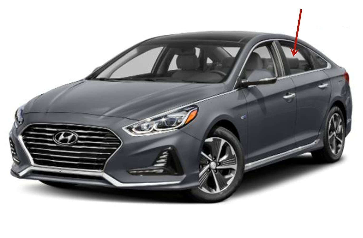 Driver Left Side Rear Door Window Door Glass Compatible with Hyundai Sonata Plug-in / Sonata Hybrid 2016-2019 Models