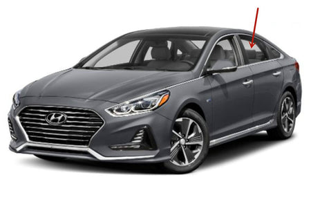 Driver Left Side Rear Door Window Door Glass Compatible with Hyundai Sonata Plug-in / Sonata Hybrid 2016-2019 Models