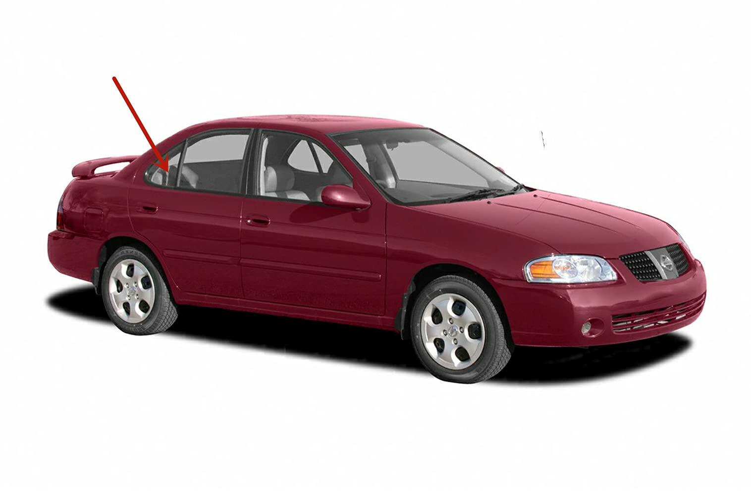 Passenger Right Side Rear Vent Window Vent Glass Compatible with Nissan Sentra 1991-1994 / Tsuru 1992-2005 4 Door Sedan Models
