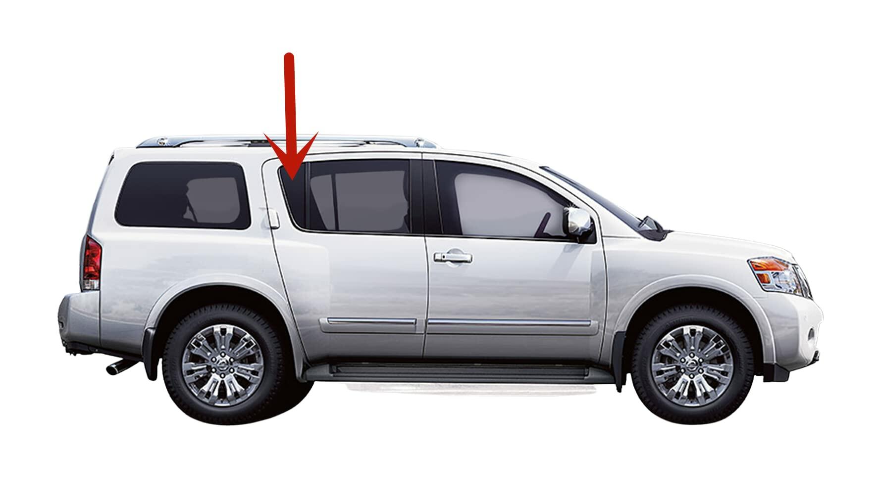 Passenger Right Side Rear Vent Window Vent Glass Compatible with Nissan Armada 2005-2014 Models / Pathfinder Armada 2004 Models