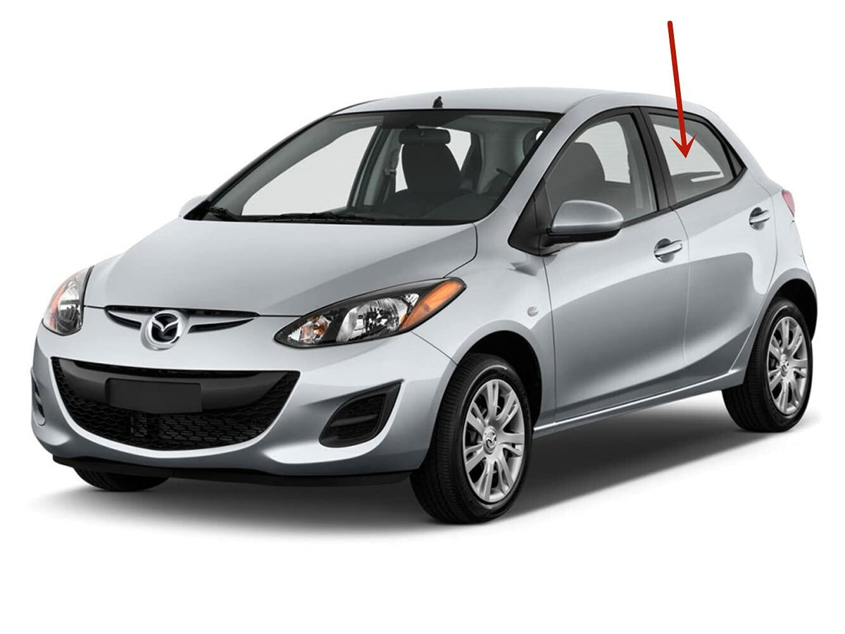 Driver Left Side Rear Door Window Door Glass Compatible with Mazda 2 2011-2015 Models