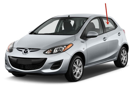 Driver Left Side Rear Door Window Door Glass Compatible with Mazda 2 2011-2015 Models