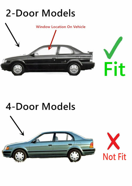 Driver Left Side Door Window Door Glass Compatible with Toyota Tercel 2 Door Sedan 1995-1998 Models