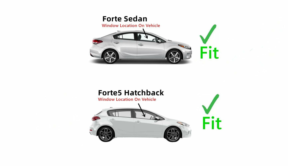 Passenger Right Side Front Door Window Door Glass Compatible with Kia Forte / Fort5 2014-2018 Models