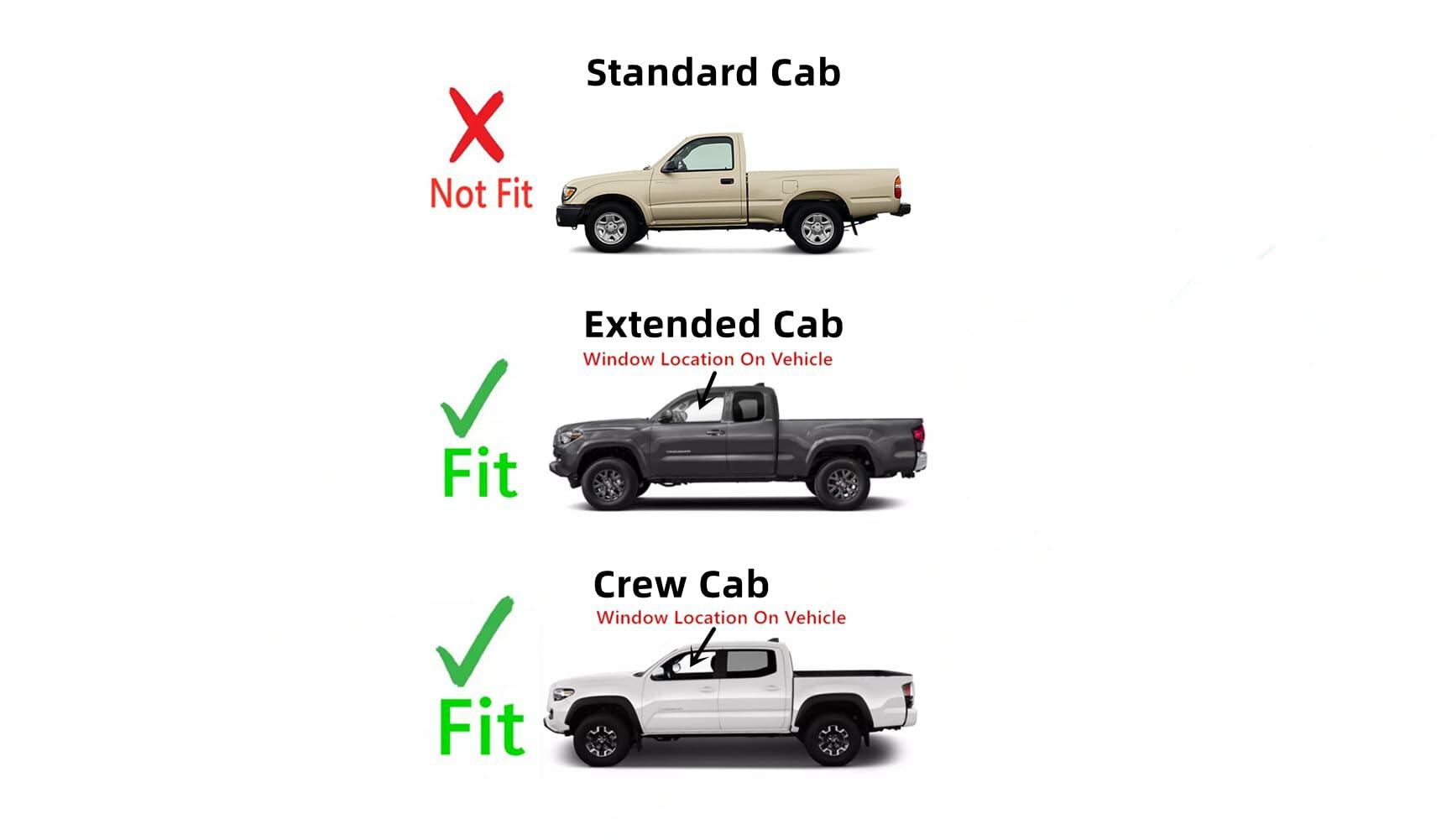 Driver Left Side Front Door Window Door Glass Compatible with Toyota Tacoma Pickup Extended Cab / Crew Cab 2005-2015 Models