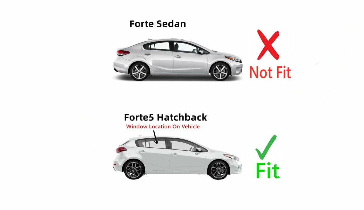 Passenger Right Side Rear Door Window Door Glass Compatible with Kia Forte5 2014-2018 Models